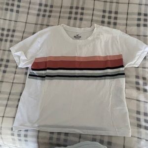 Hollister White Striped Top